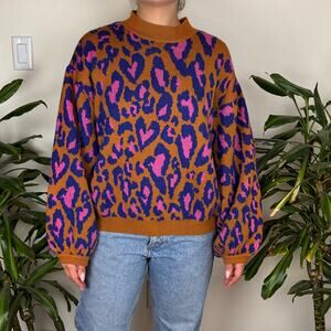 Farm Rio Leopard Pop Sweater